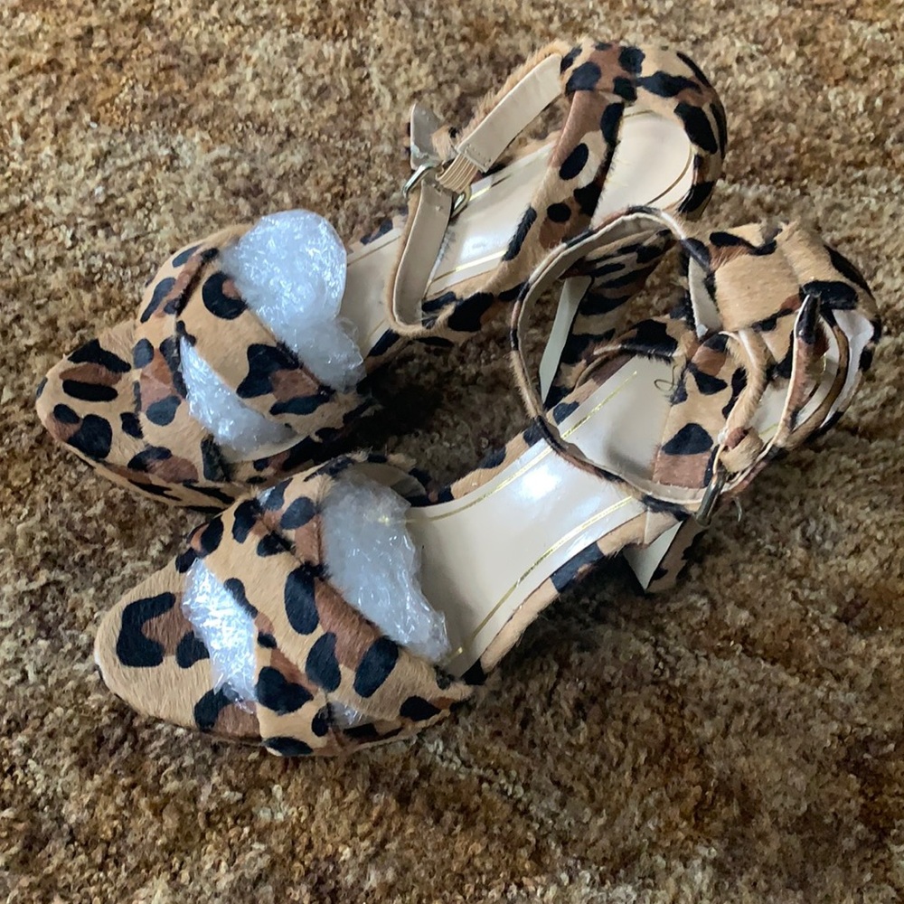 Platform Leopard Print High Heel - image 1